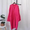 Lazy wind thickened large size sweater cardigan women's autumn and winter new loose medium and long knitted coat women