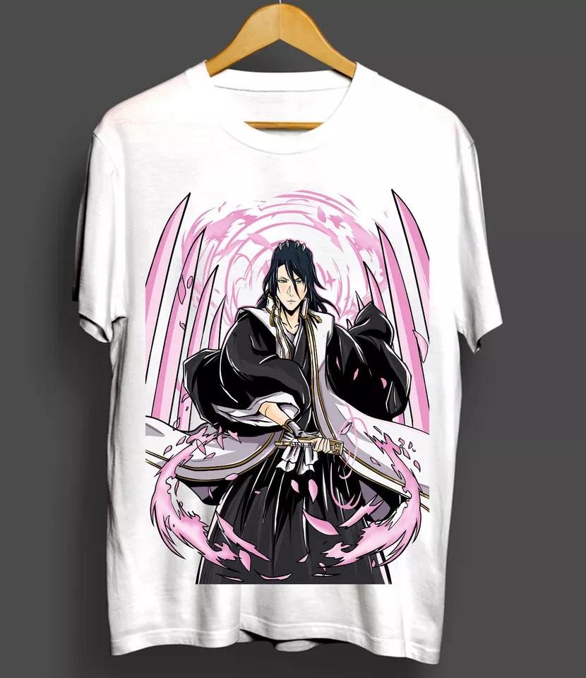 Byakuya Kuchiki Tshirt Bleach Shirt Unisexga Strip Anime Shirt White S