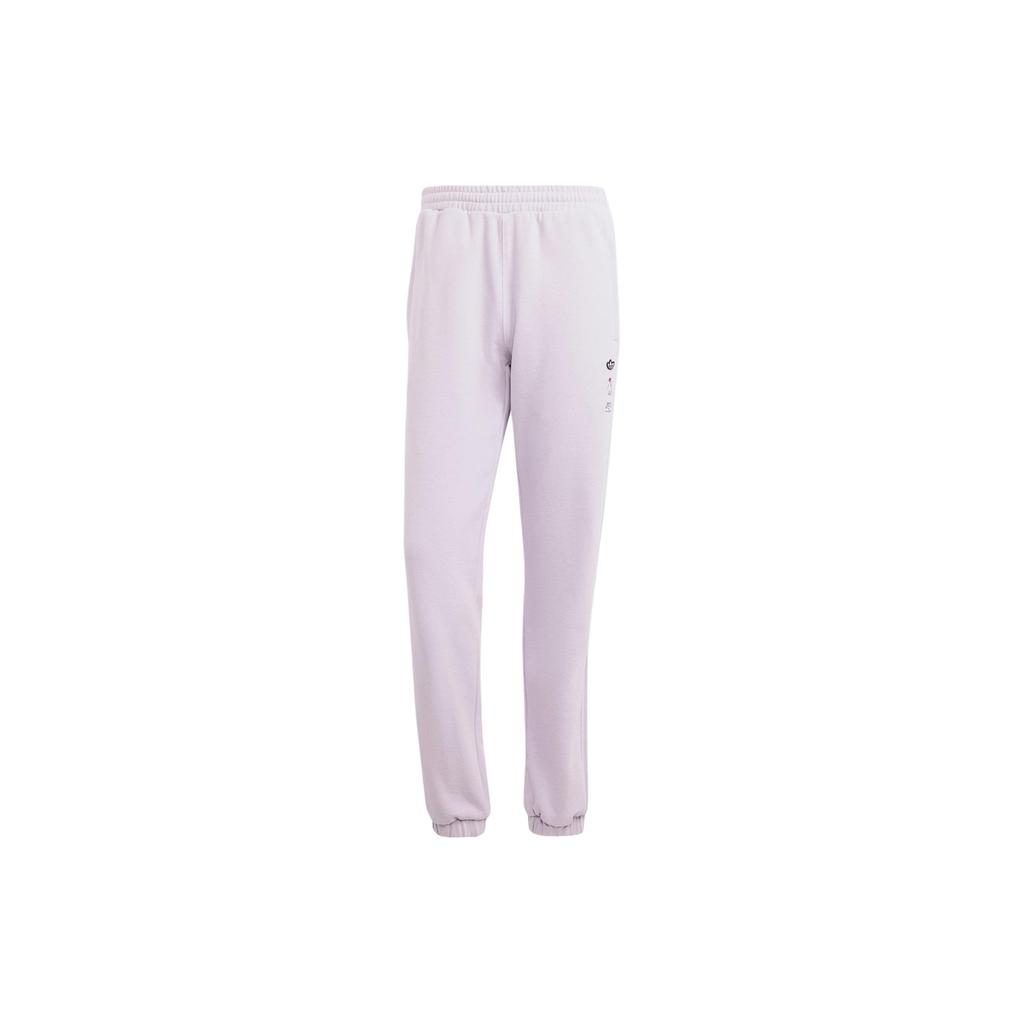 Adidas Originals Striped Tapered Knit Sweatpants With Mickey Mouse Logo Men Bottoms Silver IY2266