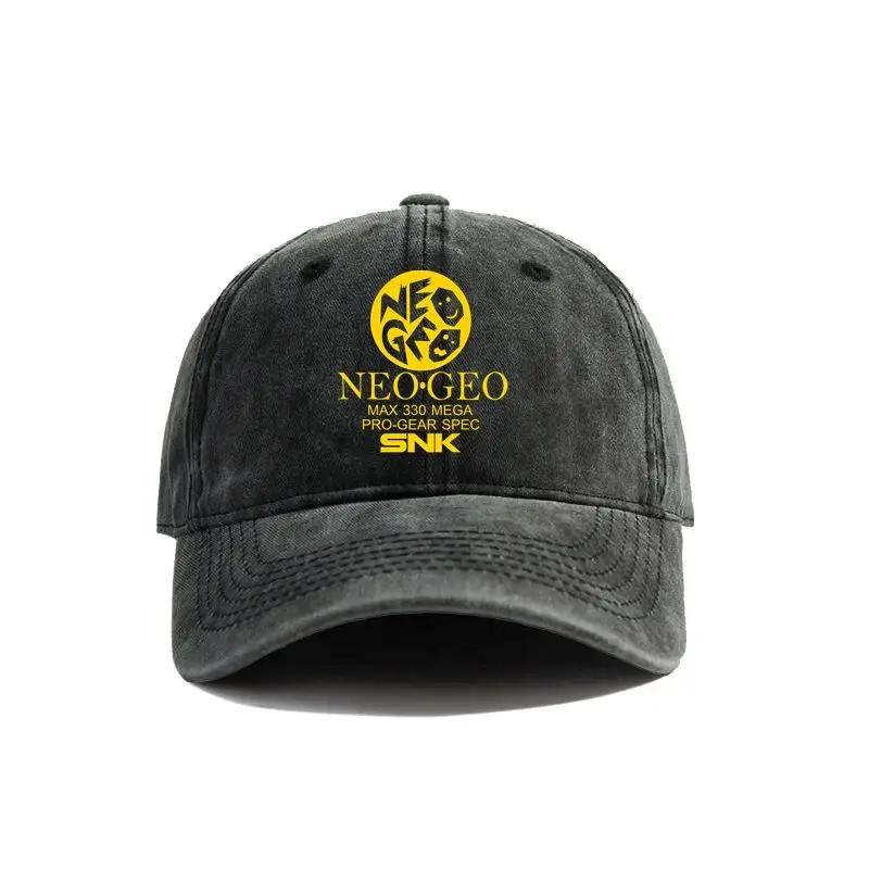 2025 Neo Geo Pro Gear Spec Logo Baseball Cap Distressed Hats Cap Men Retro Outdoor Summer Adjustable Dad Hat  Casual  Versatile