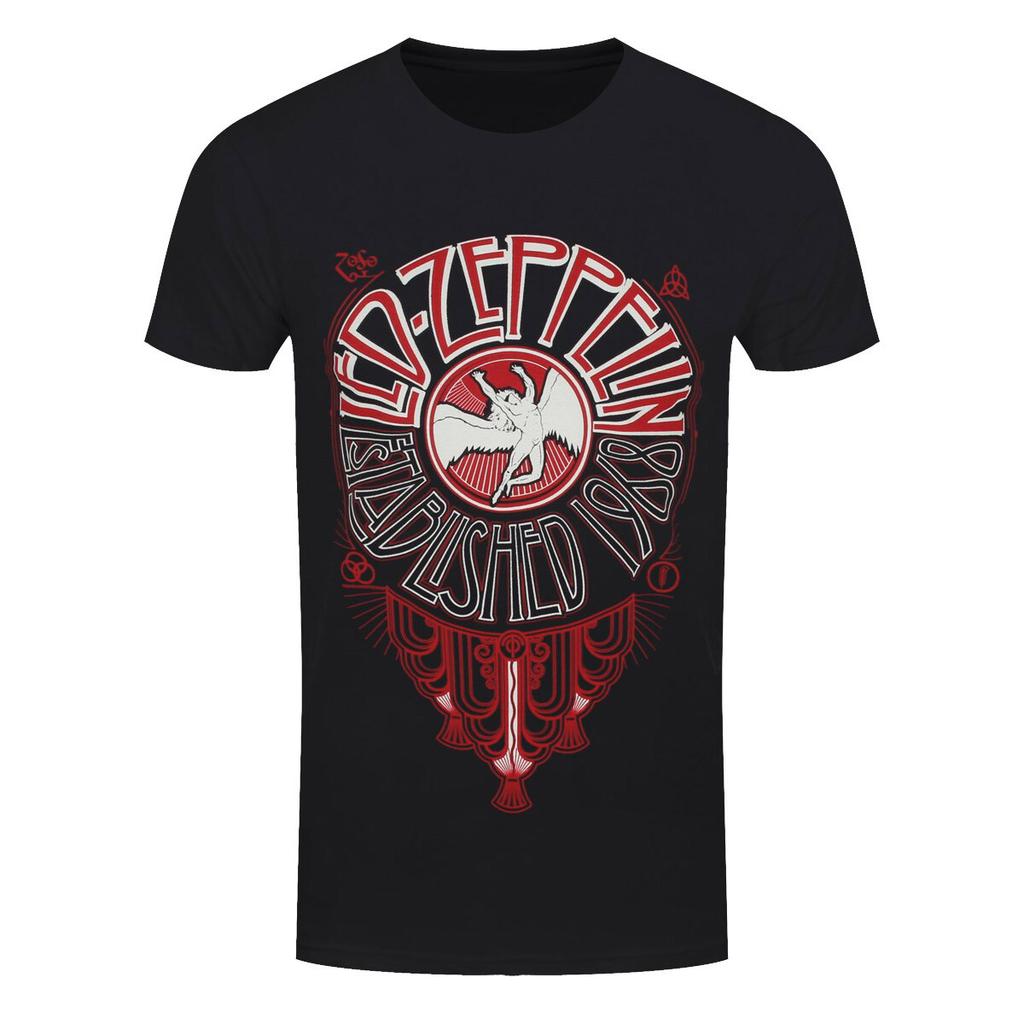Led Zeppelin T-Shirt Deco Circle Rockband Neu Schwarz Offiziell