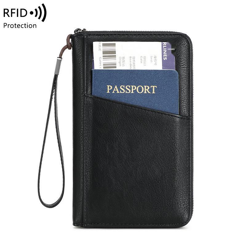 RFID Anti-Magnetic Multi-Functional Passport & Document Wallet with Zipper