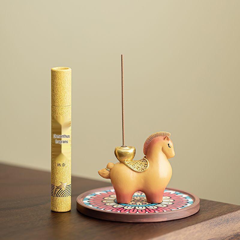 Zhinianhua Auspicious Money Horse Incense Holder