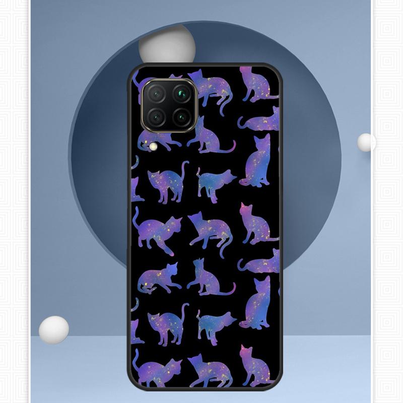 Weltraum Glückliche Katzen Für Huawei Nova Y91 Y60 Y70 Y72 Y90 Y61 12s 12i 11i 8i 10 9 SE P20 P40 Lite P30 P60 Pro Hülle