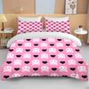 Pink Skull Print Bedding Set Duvet Cover 1 Duvet Cover 2 Pillowcases Adult and Children Bedding Set Luxury Grils Gift Full Size