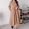 New Arrivals Open Run Dress With Waist Tie LonG Sleeve SprinG Guest Look Deep G