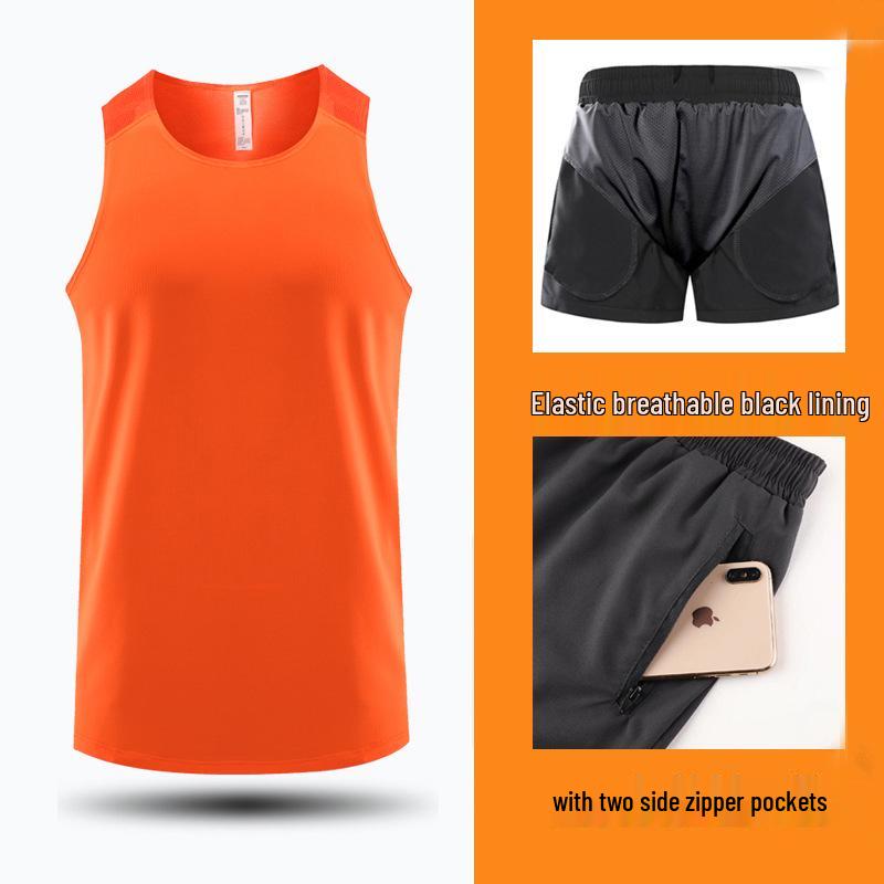 Unisex Quick-Dry Marathon Tank Top & Shorts Set for Summer Athletics