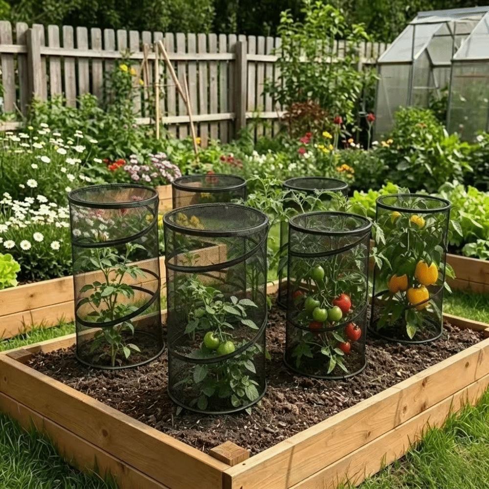 Pop-Up Mesh Plant Guard Reusable Insect Barrier Netting Plant Cover Greenhouse