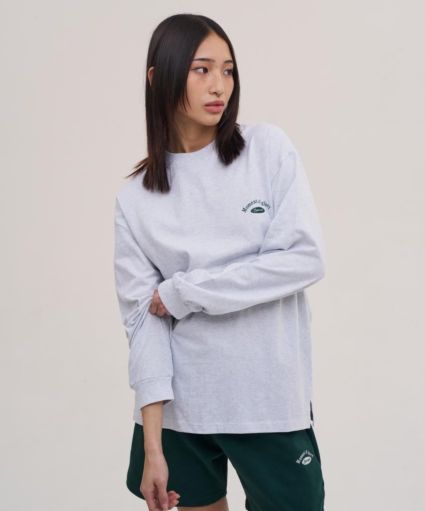 Super Serve Signature Logo Classic Long Sleeve Tee - Light Grey