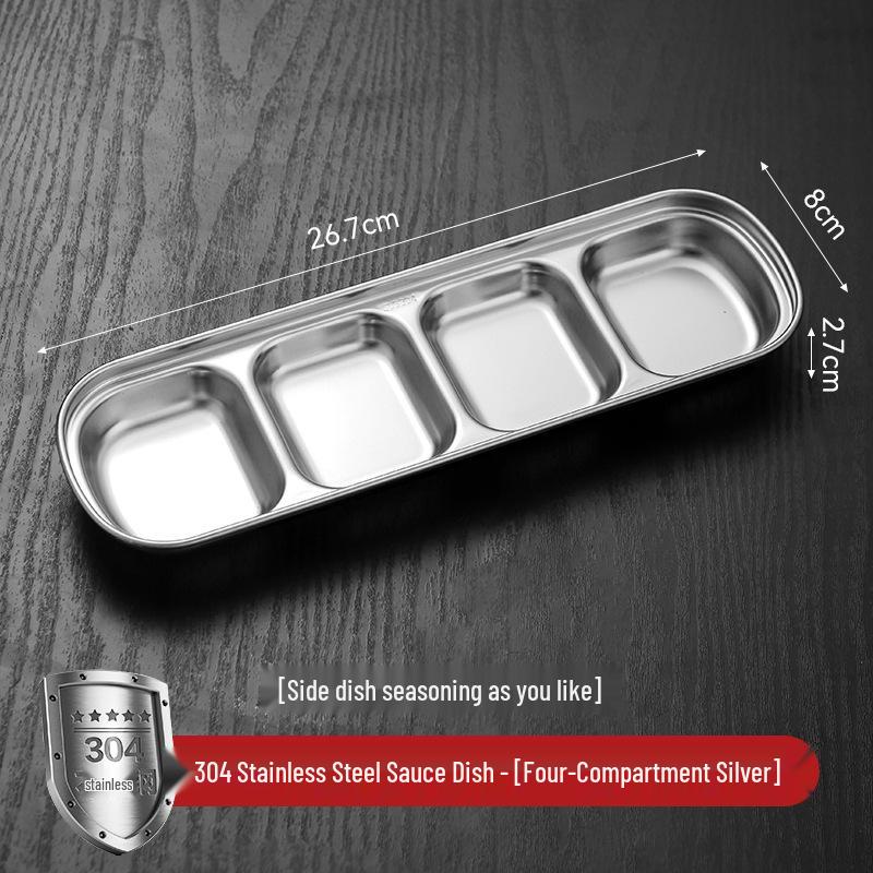 304 Stainless Steel Round Dipping Dish for Korean BBQ & Sauces