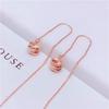 Exquisite Russian 585 Purple Gold Fashion Rose Gold Plated Shiny Round Bead Earrings Exquisite Korean Version Of Colored Gold Earrings