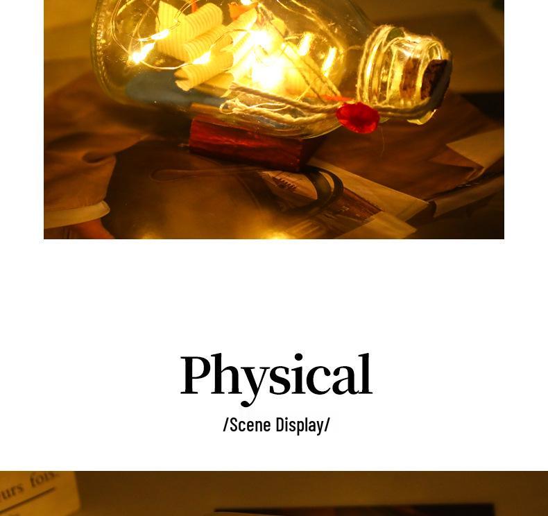 Creative Light-Up Mediterranean Sailboat Wish Bottle - Glass Gift for Birthdays & Graduations