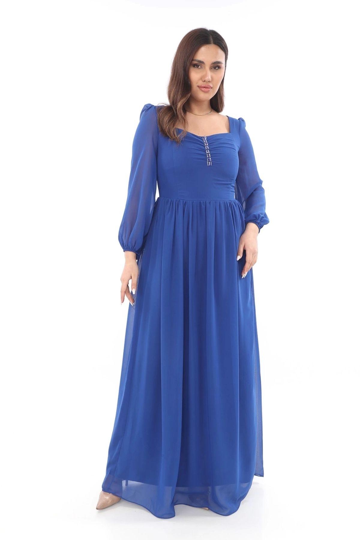 

Женское платье большого размера с воротником-сердечком и платьем больших размеров 1785-Saks XL