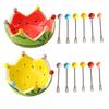 Fruit Plate And Fruit Fork Set Ceramic Watermelon Bowl with Stainless Steel Fork Multipurpose Kitchenware for Fruit Dessert Snacks