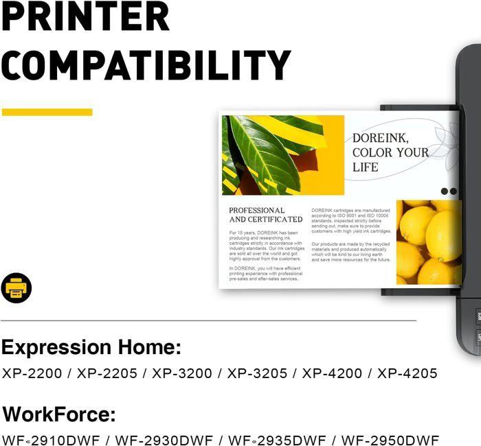 Cartouche d'Encre Compatible - Epson - 604XL - Pack de 4 - Noir, Cyan, Magenta, Jaune