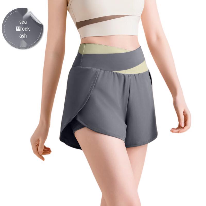 Women's Quick-Dry Fake Two-Piece Yoga Shorts