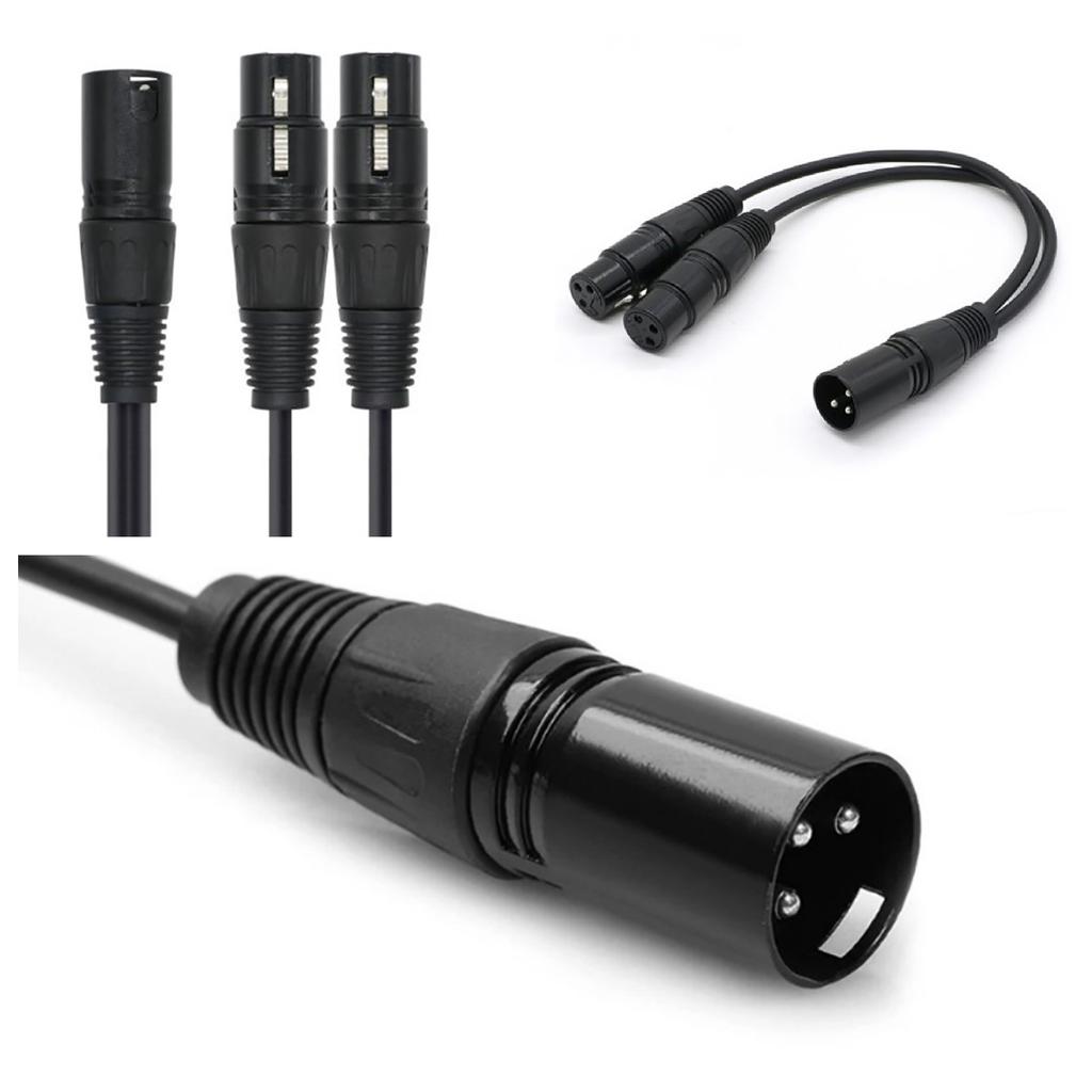 1Pcs Dual XLR Female to Male Mic Combiner Y Cord Microphone Splitter Cable NEW