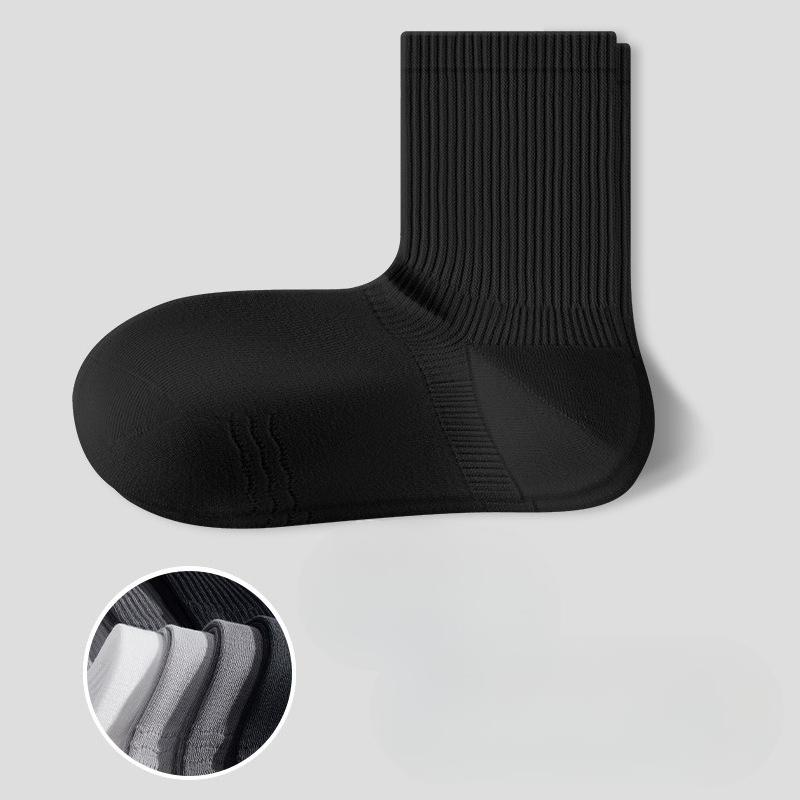 Men's Summer Thin Breathable and Sweat Absorbing 7a Antibacterial Non Constricting Mid-calf Cotton Socks
