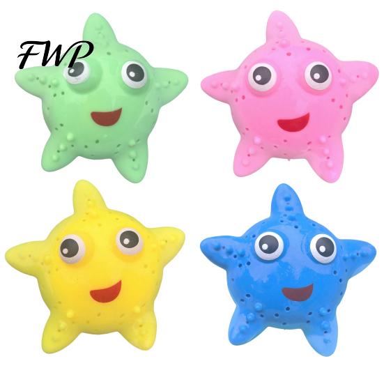 Soft Water Toys For Kids Starfish Squirter for TPR Bath Pool Toy Cute Marine Animal Reusable Shape Squeeze to Spray Fun Summer Beach Shower