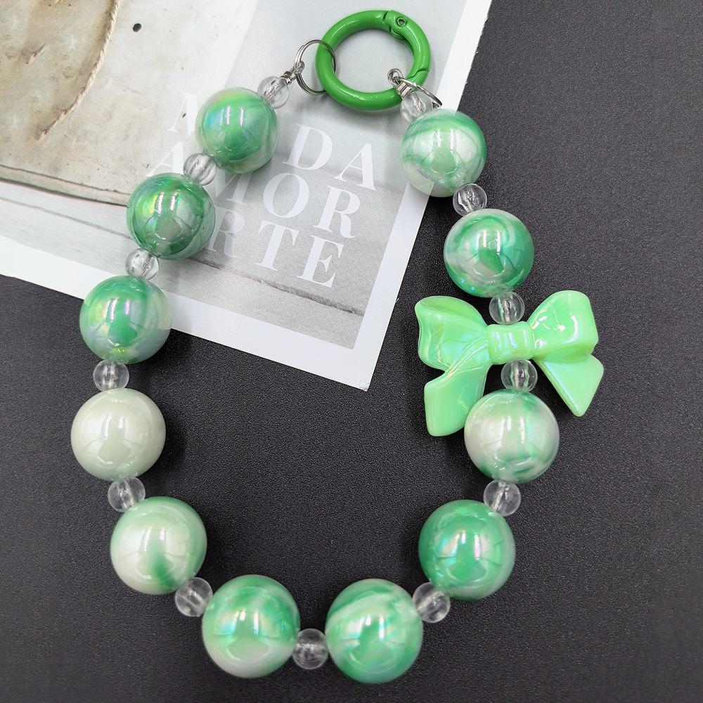 

Чехол для телефона с бантом в виде русалки, украшенный гальваническими бусинами - красочная подвеска для сумок и мобильных телефонов. зелёный