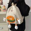 Schoolbag autumn and winter girl cute hamburger small schoolbag female Japanese ins ugly cute corduroy cartoon backpack small backpack