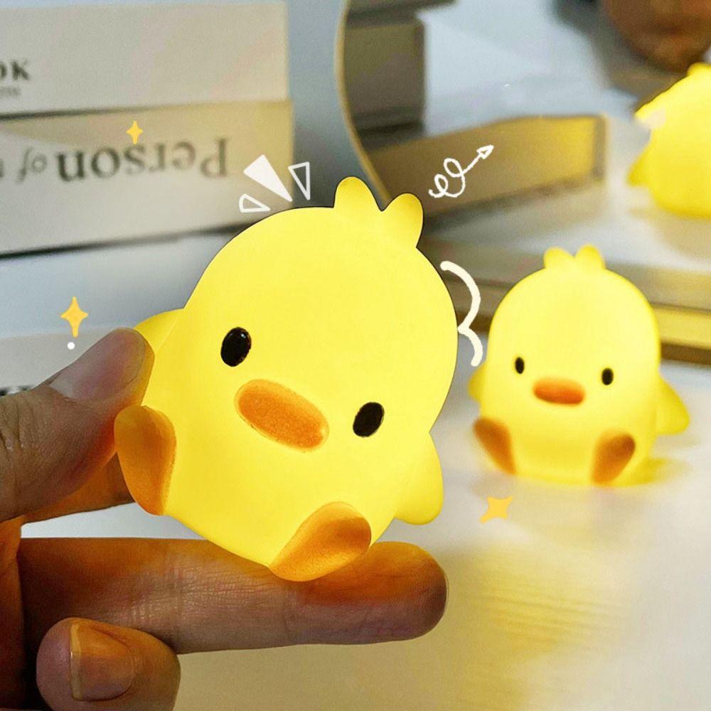 Silicone Duck Night Light Cartoon Bedside Lamp Decoration Gift Sleeping Lamp Baby Children Kid
