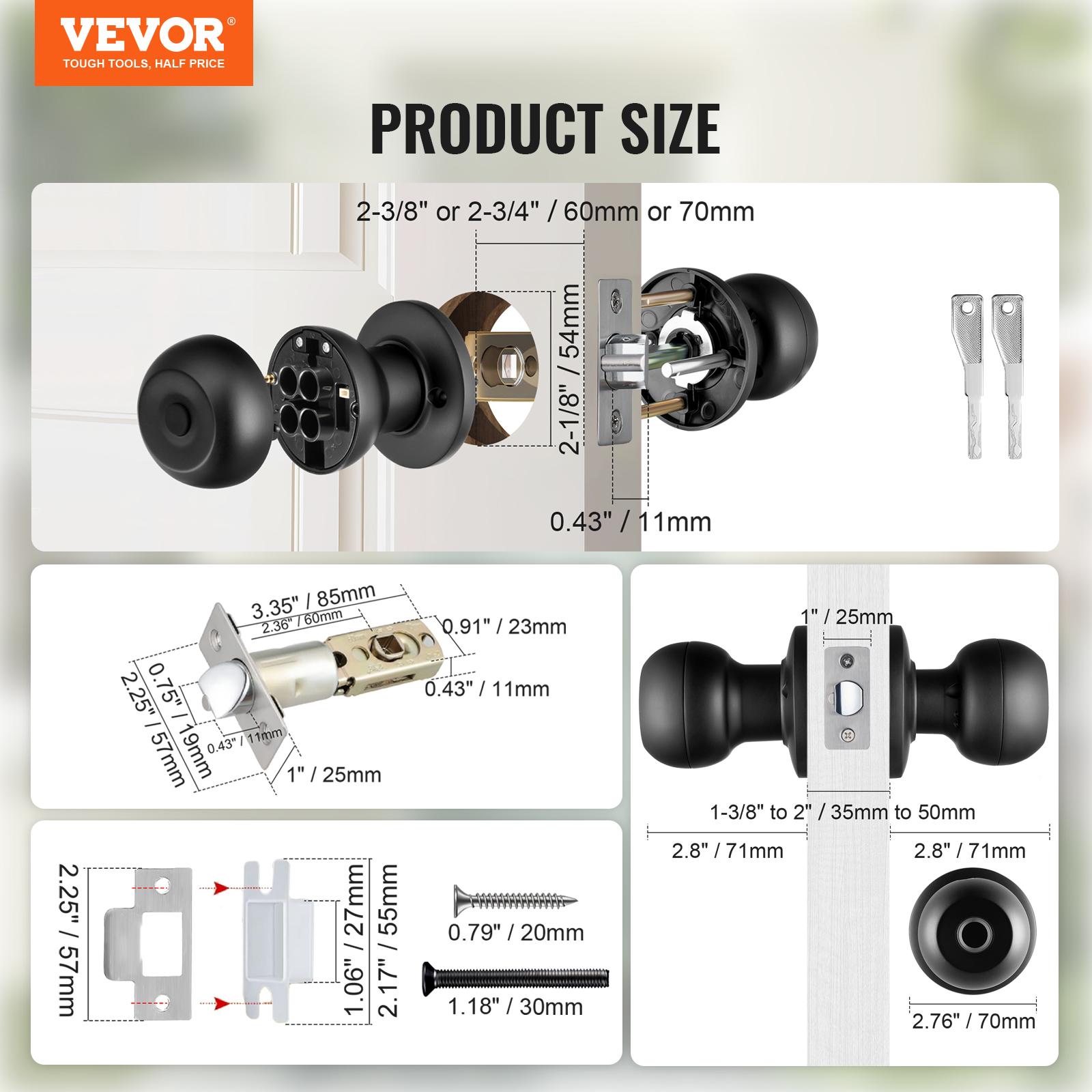 SucceBuy Smart Door Knob Biometric Door Lock Bluetooth Smart Lock Fingerprint Smart Lock with APP Control Easy Installation Lock