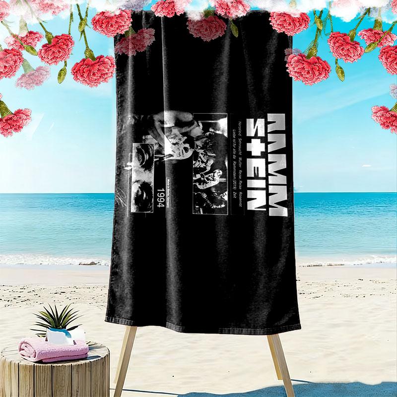 Rammstein Print Beach Towel, Large Soft Quick Dry Towel for Beach Camping Swimming
