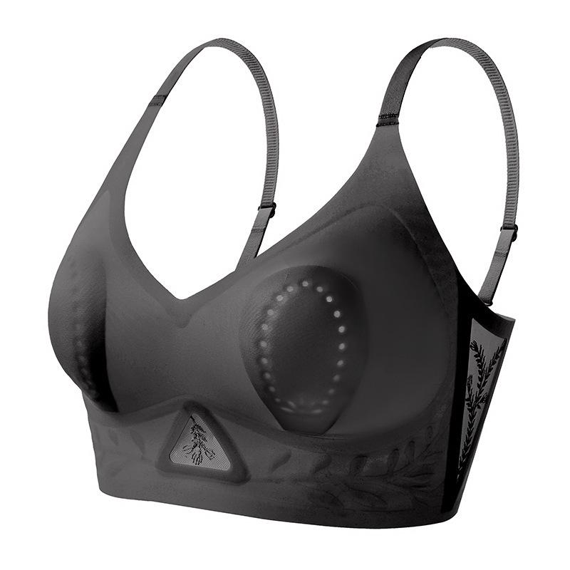 

Дышащий ледяной цельный гелевый женский бюстгальтер с чашкой в виде кроличьих ушек и боковой поддержкой S древесный уголь/серый