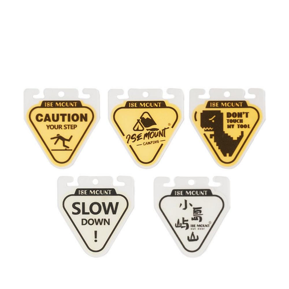 

5Pcs Outdoor Camping Anti-trip Tent Rope Tip Luminous Warning Sign Portable Camping Safety Signal Fluorescent Sign Triangle Sign