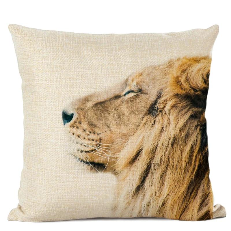 

Чехол для подушки с изображением животных Тигр, медведь, лев Декоративная подушка Чехол для дивана Наволочка для домашнего декора 450mm*450mm