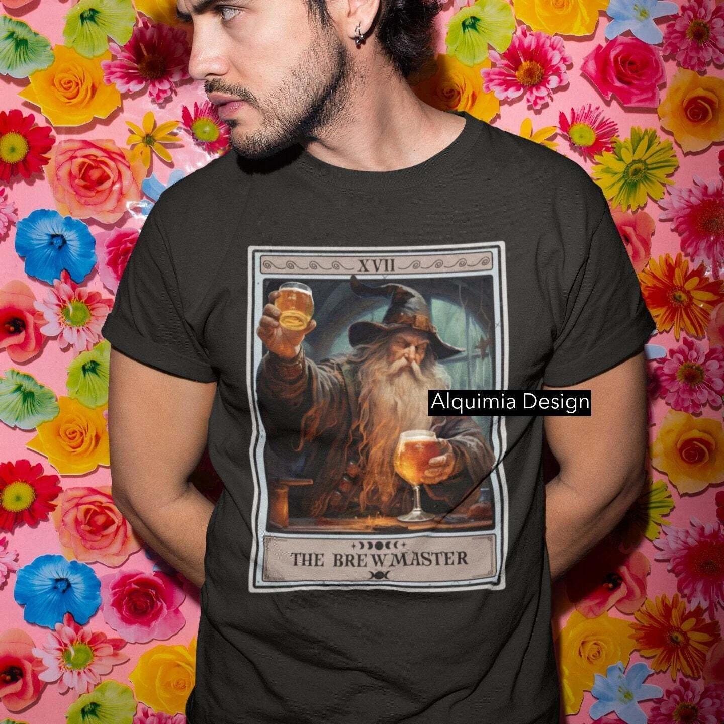The Brewmaster Wizard Tarot Card Shirt, Beer Home Brewer S