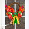Thanksgiving Turkey Wreath for Front Door Autumn Artificial Wreath with Maple Leaves Pumpkin And Hydrangeas for Home Porch Thanksgiving Harvest Decor