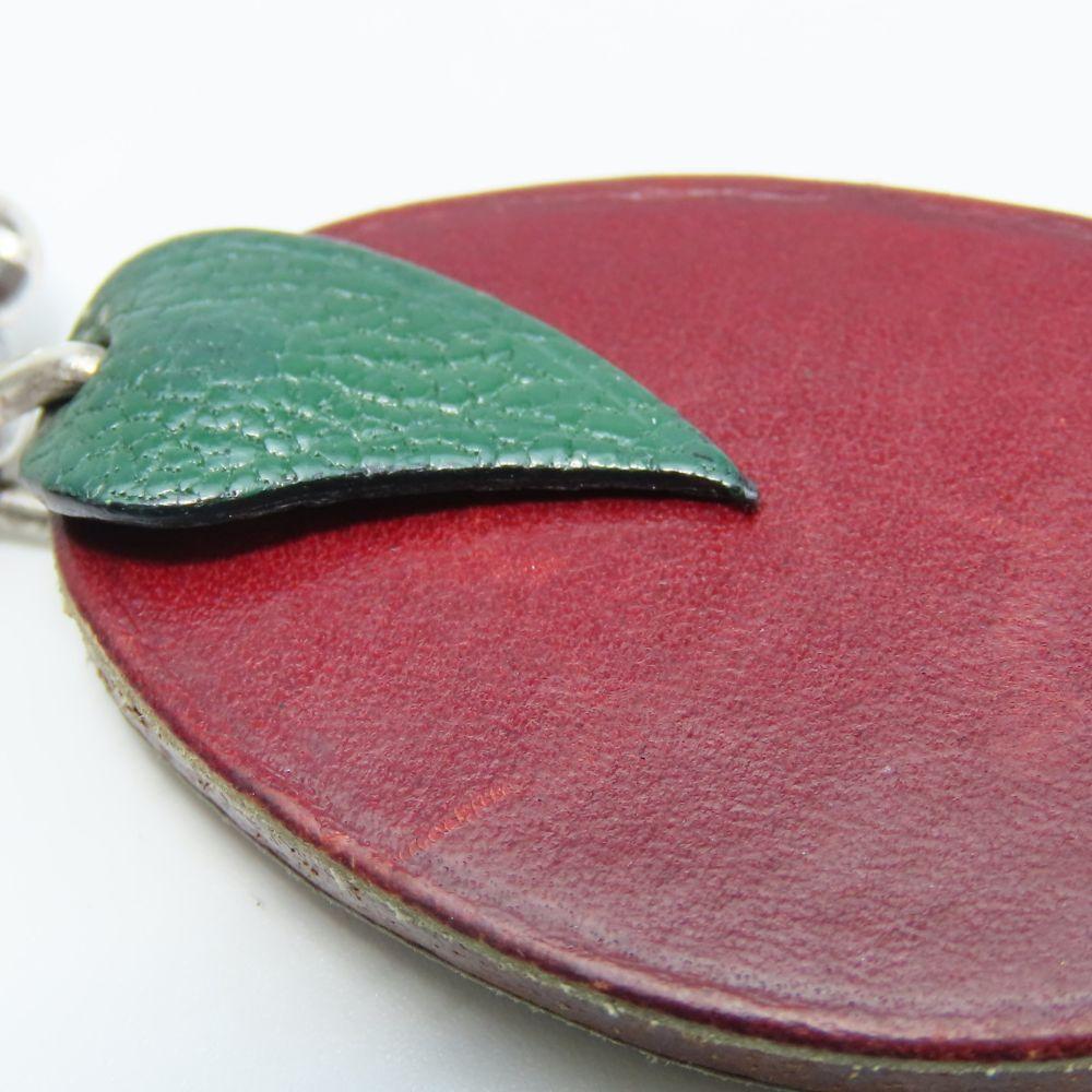 Used HERMES Bag charm leather/Silver925 purple green fruits