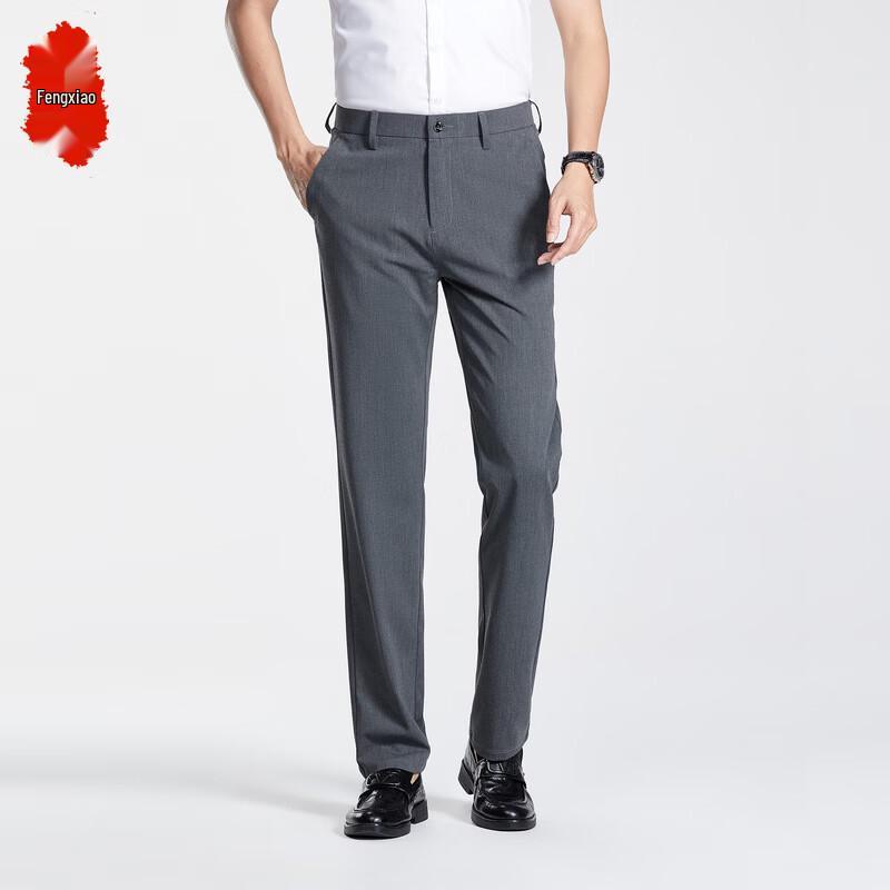 Men s Business Casual Straight-Leg Trousers 30