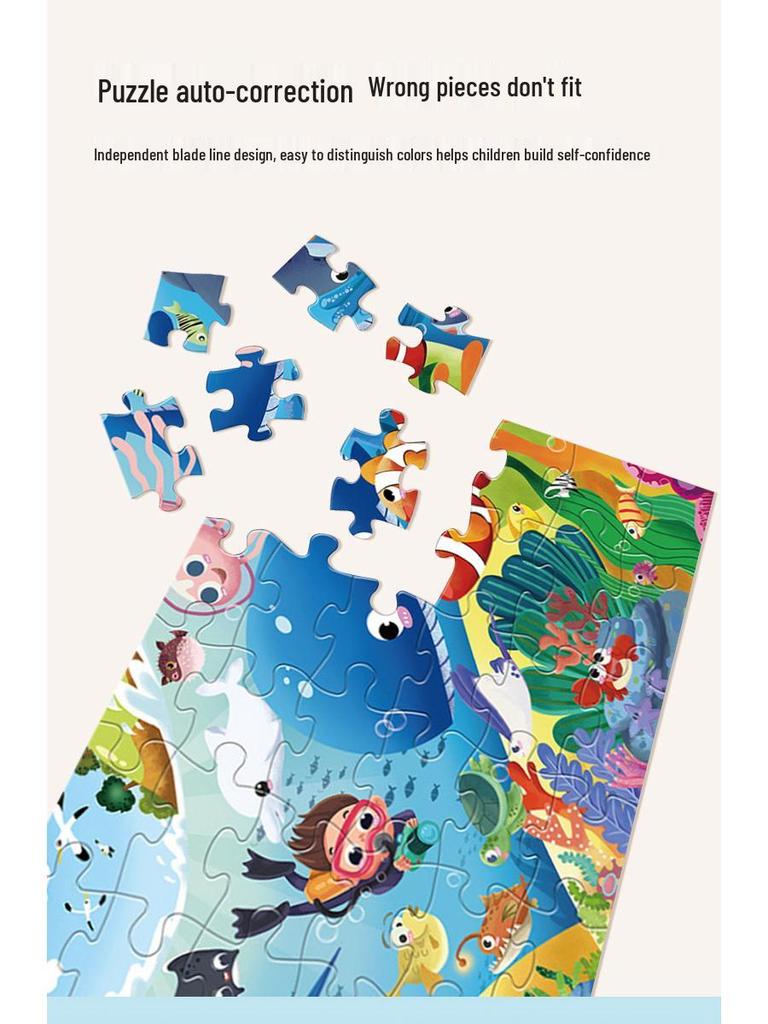 Ocean Exploration Cartoon Jigsaw Puzzle for Ages 3-6 | Educational Toy & Gift for Kids
