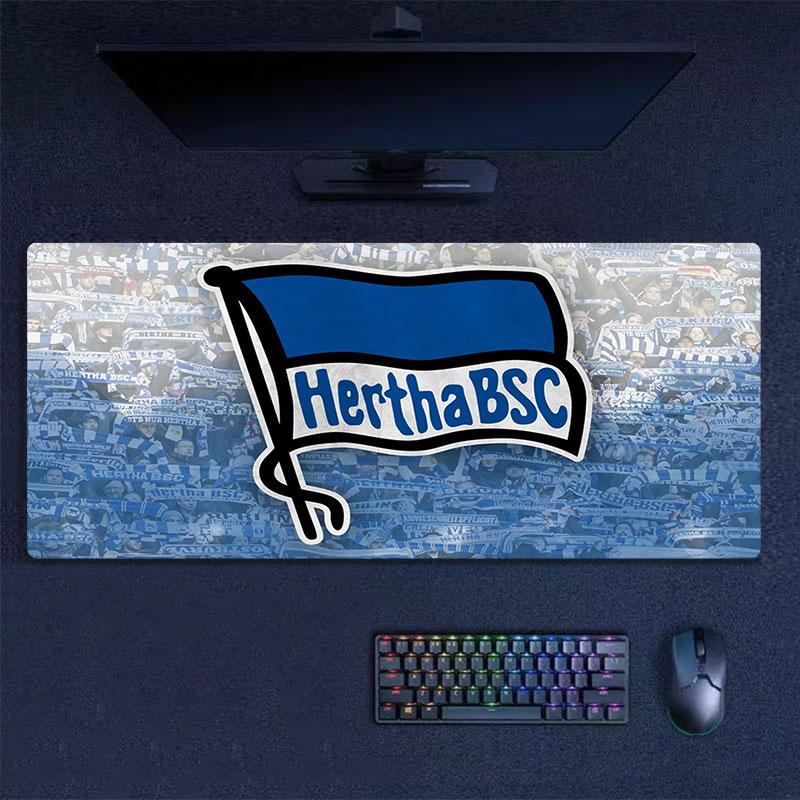 Hertha logo Mouse Pad, Large Gaming Desk Mat, Non-slip XXL Mousepad for Laptop & Tablet, Mini PC Playmat with Stitched Edges
