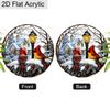 Acrylic Winter Cardinal Suncatcher Stained Glass Effect Window Hanging Ornament Holiday Bird Lover Gifts for Mom Grandma