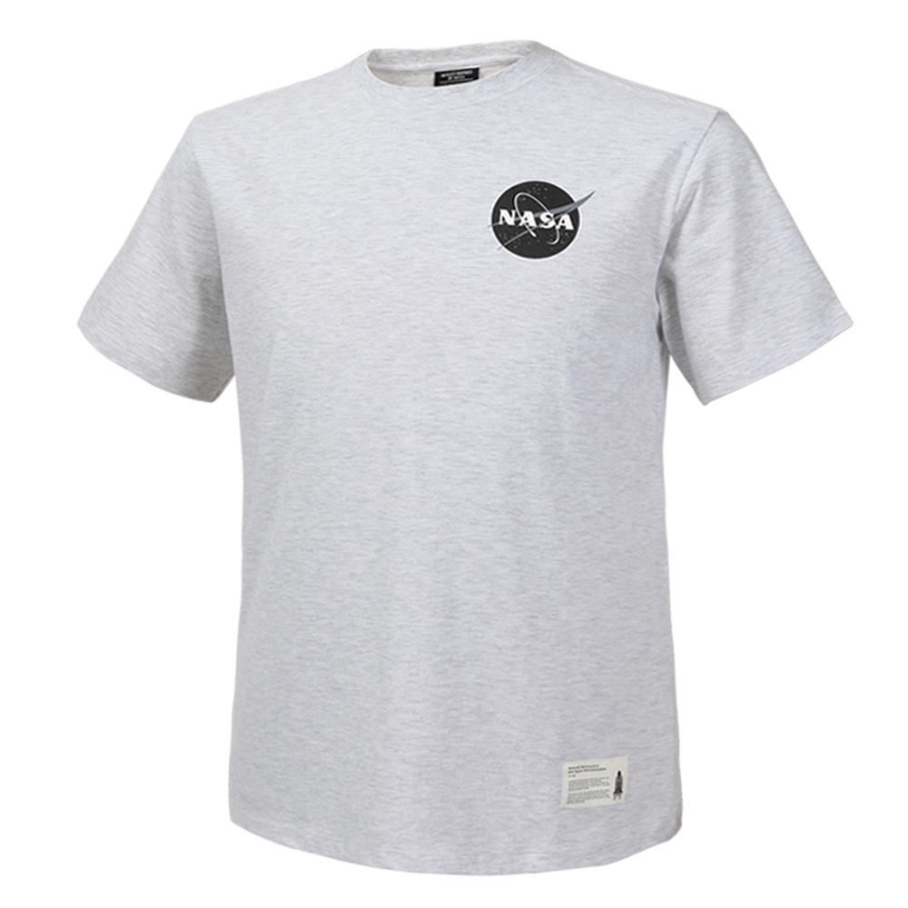 Nasa Unisex Training Cotton Blend Round Neck Short Sleeve T-Shirt [Melange White] 95