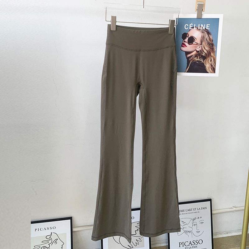 Lu Same Style Yoga Pants Female 2025 New Arrival High Waist Hip Lift No Embarrassment Line Loose Pants Bootcut Trousers Sports Pants