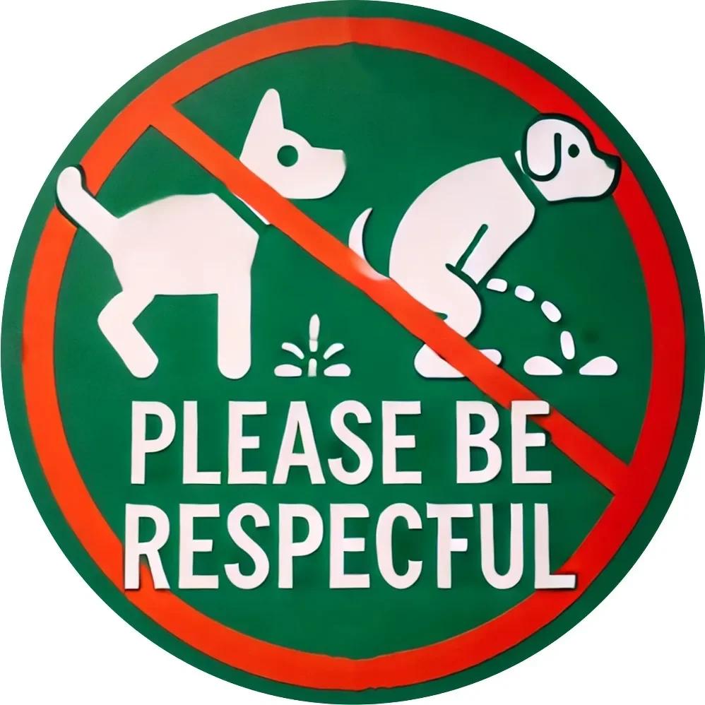 d pc No Dog Poop or Pee Sign  Respect Pet Waste No Trespassing Round Metal Wall Art for Home Garden  Durable Novelty Gift