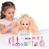 25Pcs Play House Toy Hairdressing Makeup Doll Head Styling Set with Combs Scissors
