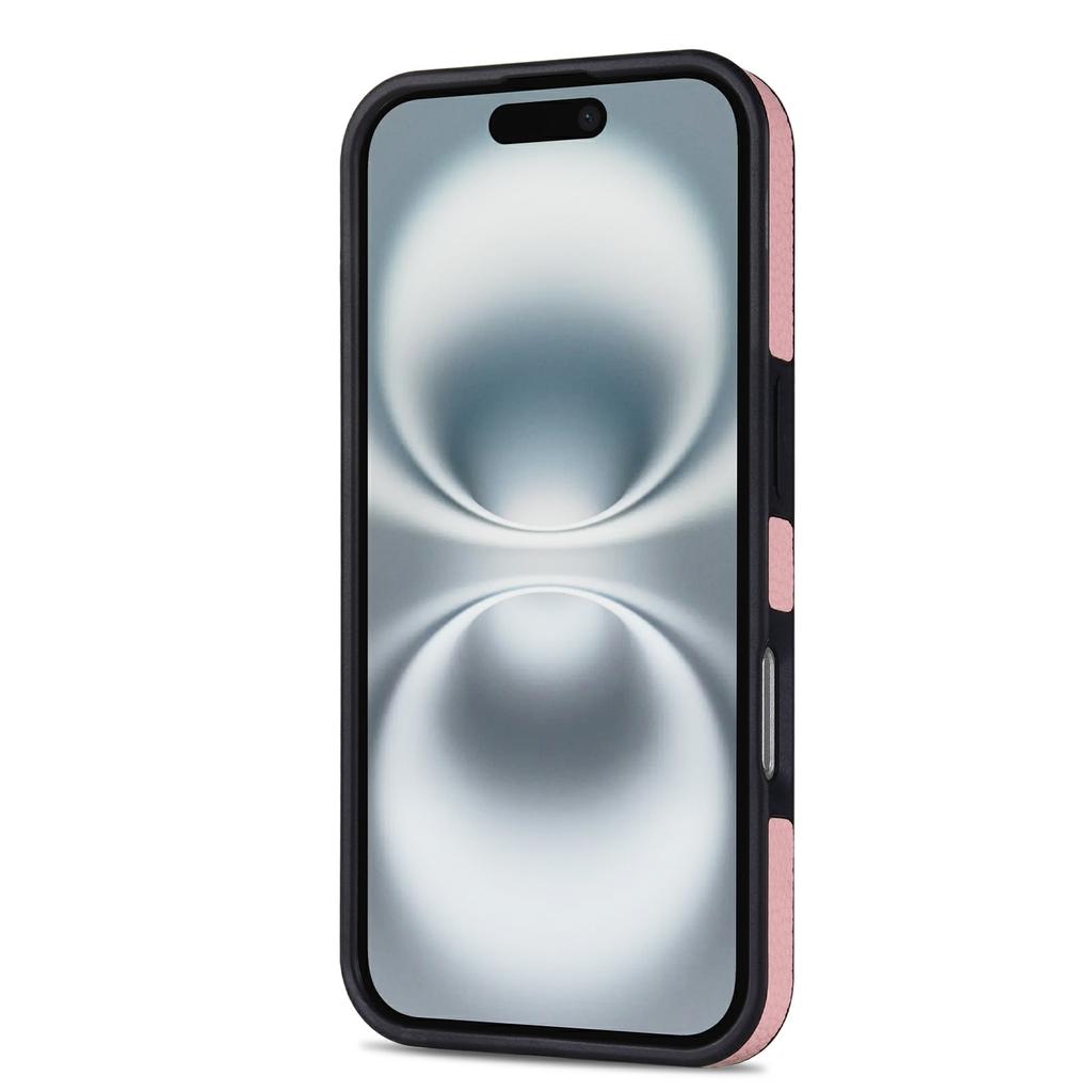 For iPhone 17 Case Ring Kickstand PU + TPU Card Holder Phone Cover