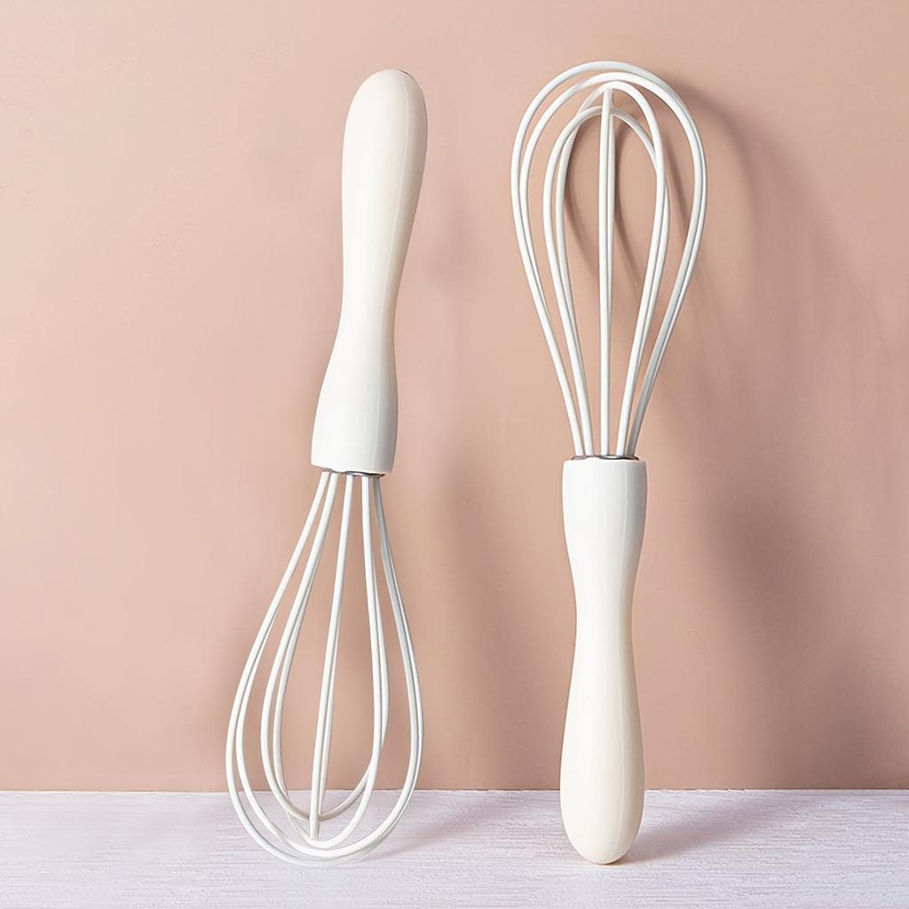White Manual Silicone Whisk Hand-Held Baking Mixing Tool Baking Tool Set Cooking Kitchen Tools