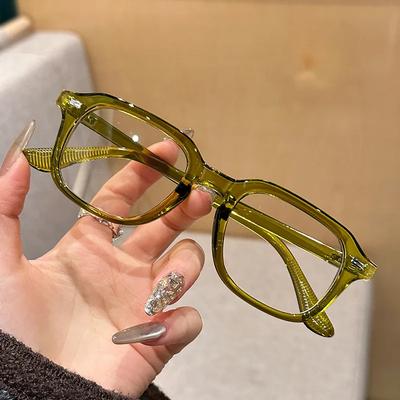 New Anti Blue Light Vintage Square Glasses Women For Men Luxury Brand Designer Myopia Prescription Rainbow Eyewear Optical Frame