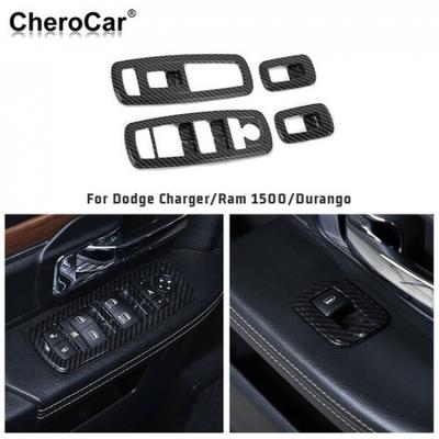 Carbon Fiber Window Lift Switch Cover Interior Button Trim for Dodge RAM 2010-17