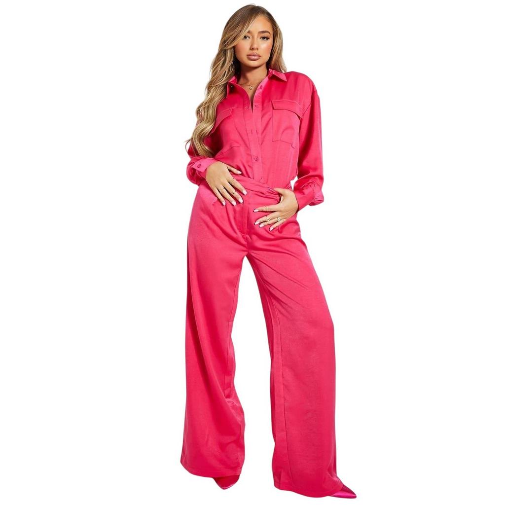 I Saw It First Womens/Ladies Satin Wide Leg Trousers