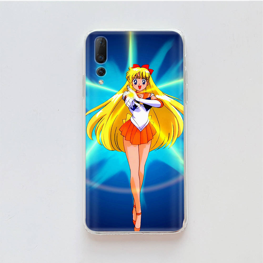 Transparent Case for Samsung A04 A14 A23 M33 M53 Realme 10 9 C35 C55 VIVO X80 Infinix Hot 30 Note 11 Tecno Spark 8P Pro W-67 Sailor Moon Girls