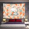 Cute Bunny with Carrots Pattern Design Pattern Wall Hanging Tapestry Decorative Tapestry Home Decor for Bedroom and Living Room