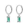 Minimalist Multi Color Baguette Zircon Hoop Earrings Gold Tone Tiny Charm Huggie Earrings for Women Mix Color Stackable Jewelry